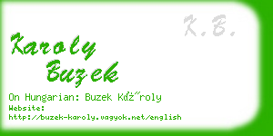 karoly buzek business card